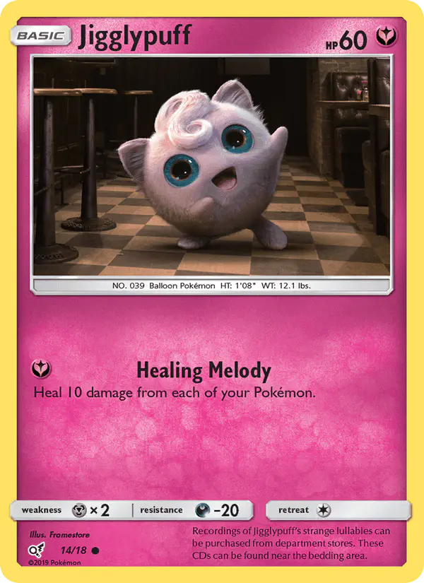 Carta Jigglypuff 14/18 de Detective Pikachu