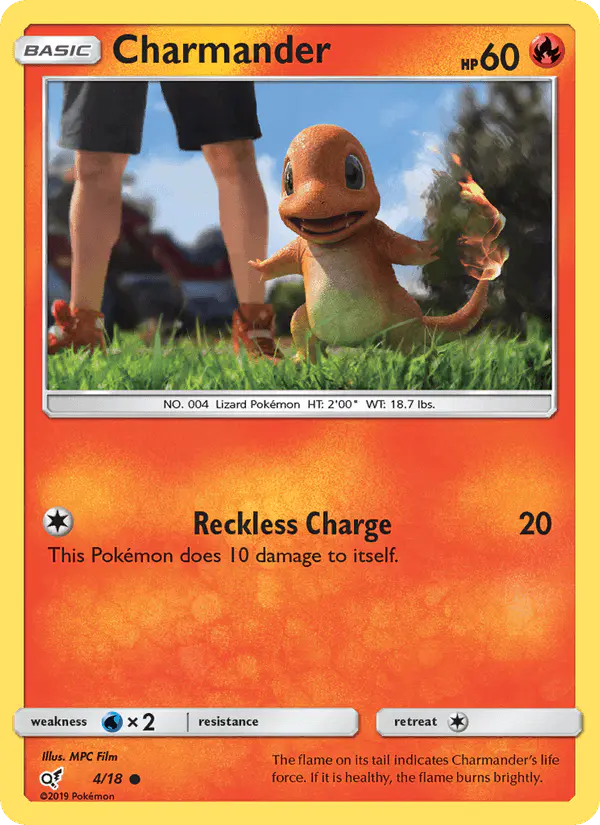 Carta Charmander 4/18 de Detective Pikachu