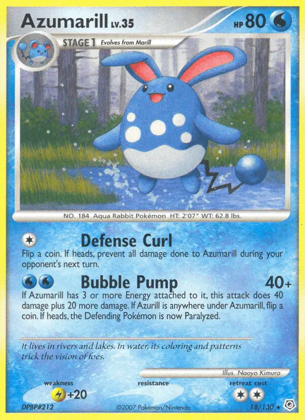 Carta Azumarill 18/130 de Diamond & Pearl