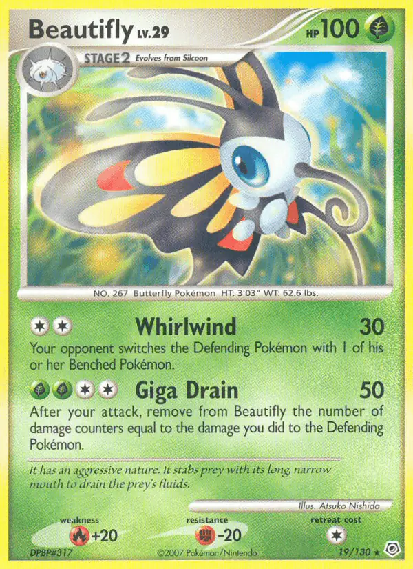 Carta Beautifly 19/130 de Diamond & Pearl