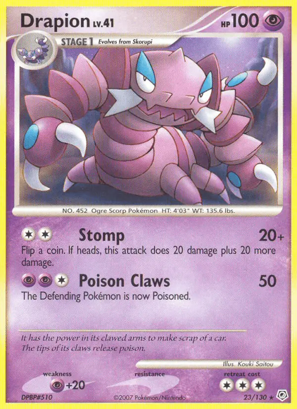 Carta Drapion 23/130 de Diamond & Pearl