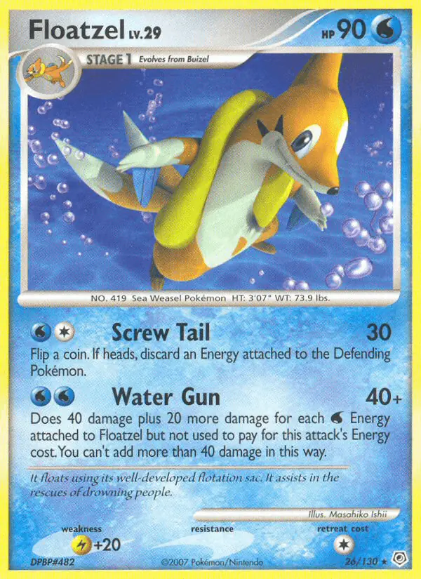 Carta Floatzel 26/130 de Diamond & Pearl