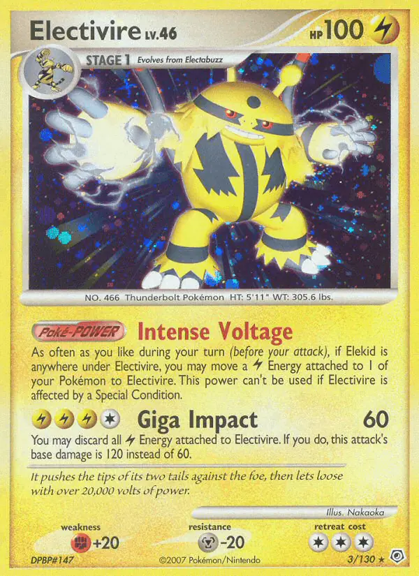 Carta Electivire 3/130 de Diamond & Pearl