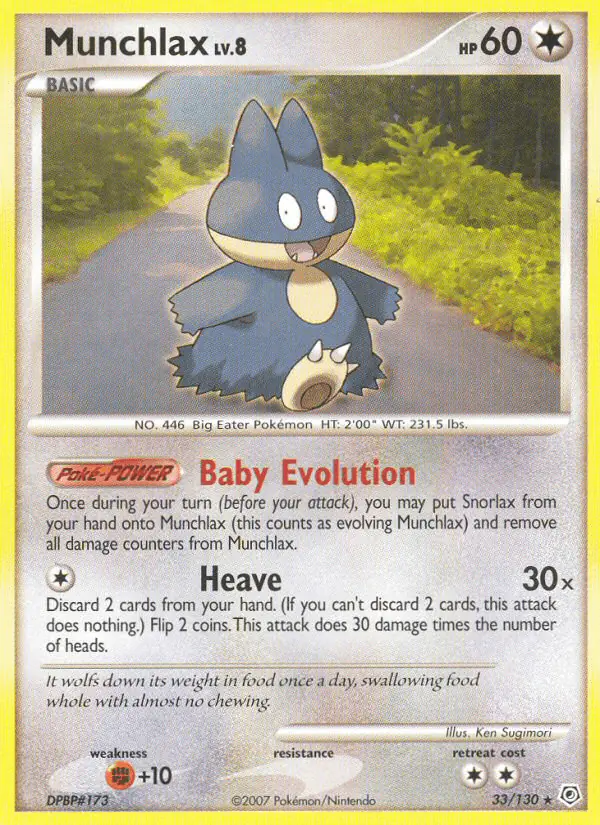 Carta Munchlax 33/130 de Diamond & Pearl