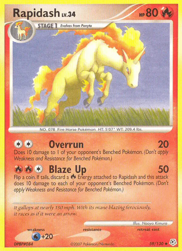 Carta Rapidash 59/130 de Diamond & Pearl