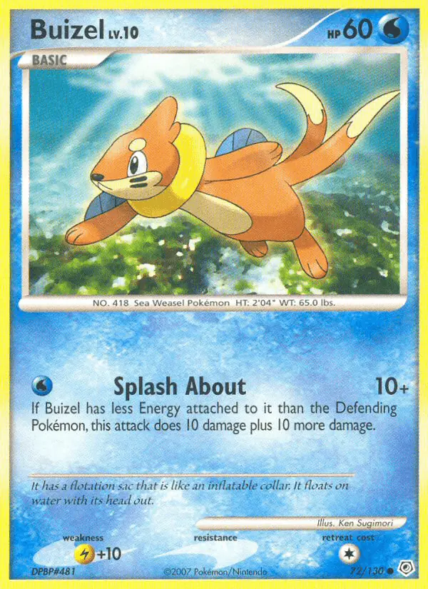 Carta Buizel 72/130 de Diamond & Pearl