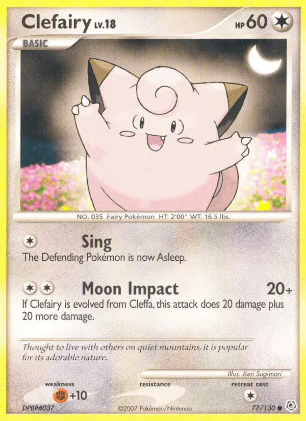 Carta Clefairy 77/130 de Diamond & Pearl