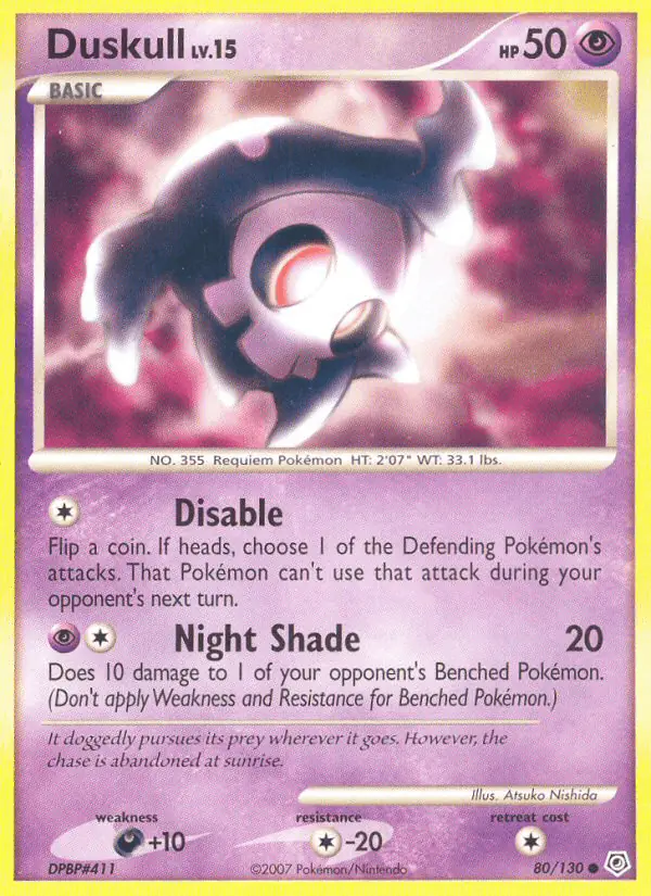 Carta Duskull 80/130 de Diamond & Pearl