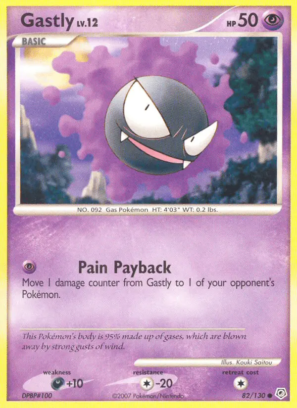 Carta Gastly 82/130 de Diamond & Pearl