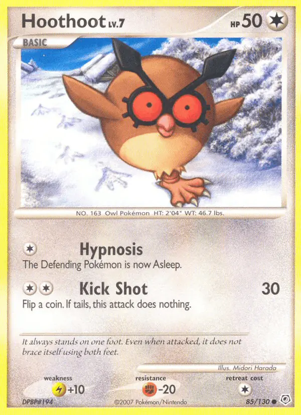 Carta Hoothoot 85/130 de Diamond & Pearl
