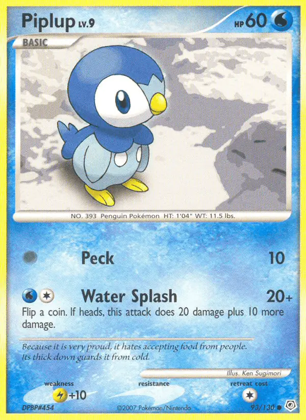 Carta Piplup 93/130 de Diamond & Pearl