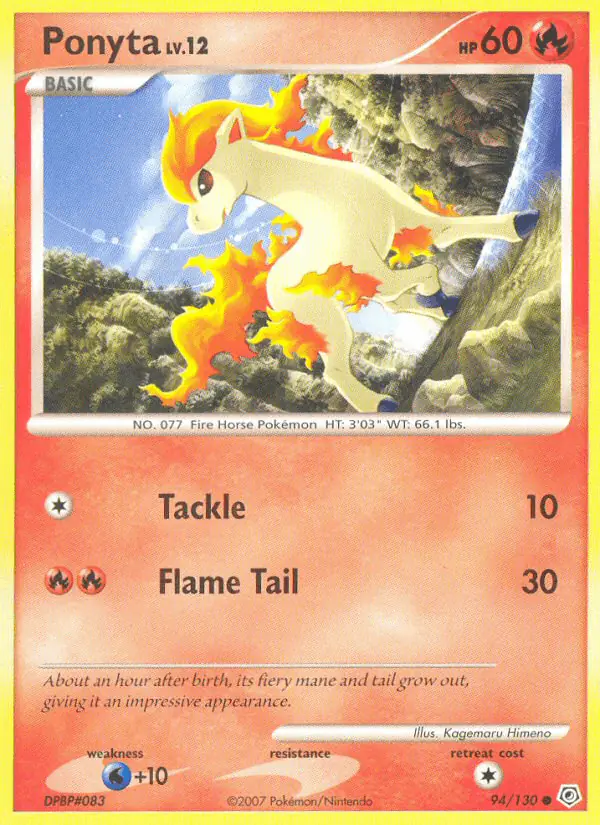Carta Ponyta 94/130 de Diamond & Pearl