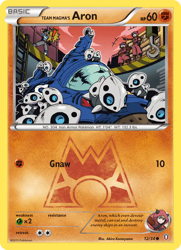 Carta Team Magma's Aron 12/34 de Double Crisis