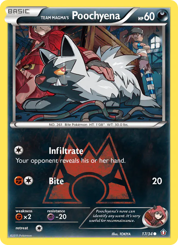 Carta Team Magma's Poochyena 17/34 de Double Crisis