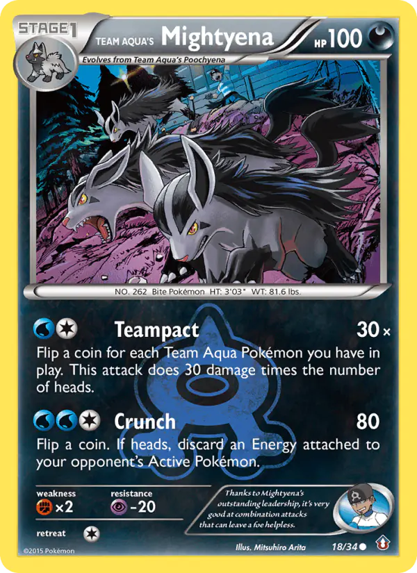 Carta Team Aqua's Mightyena 18/34 de Double Crisis