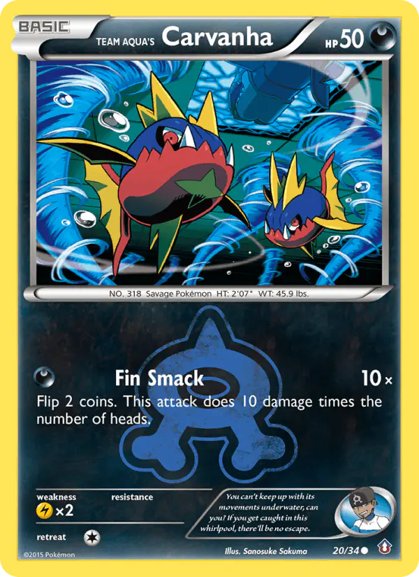 Carta Team Aqua's Carvanha 20/34 de Double Crisis