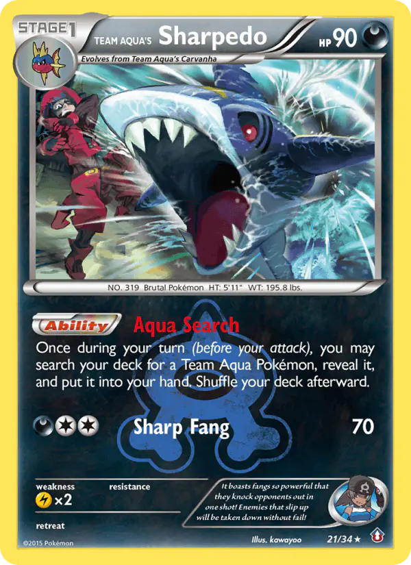 Carta Team Aqua's Sharpedo 21/34 de Double Crisis