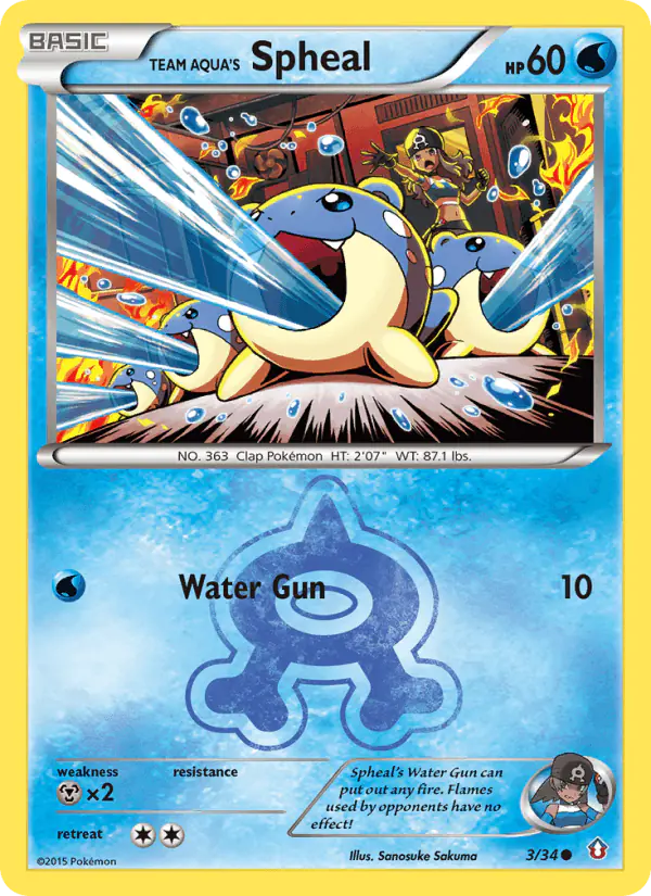 Carta Team Aqua's Spheal 3/34 de Double Crisis