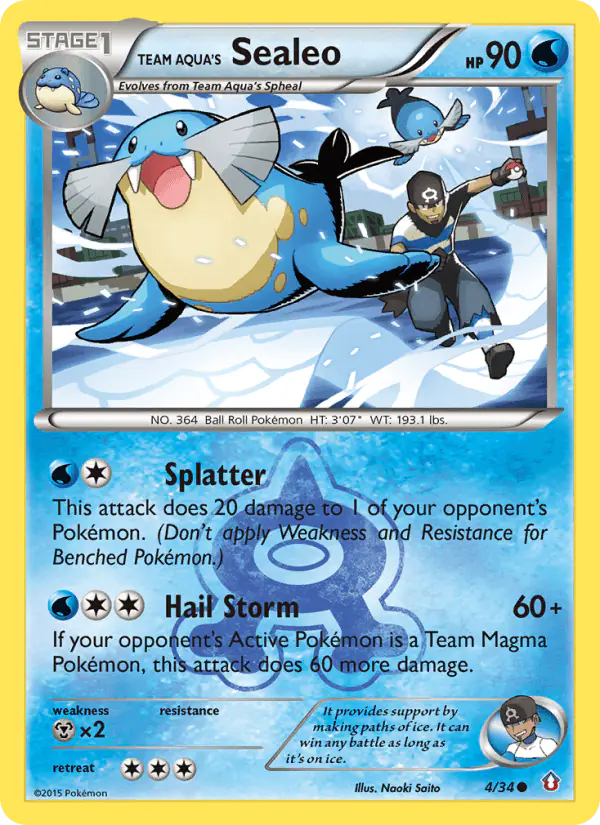 Carta Team Aqua's Sealeo 4/34 de Double Crisis