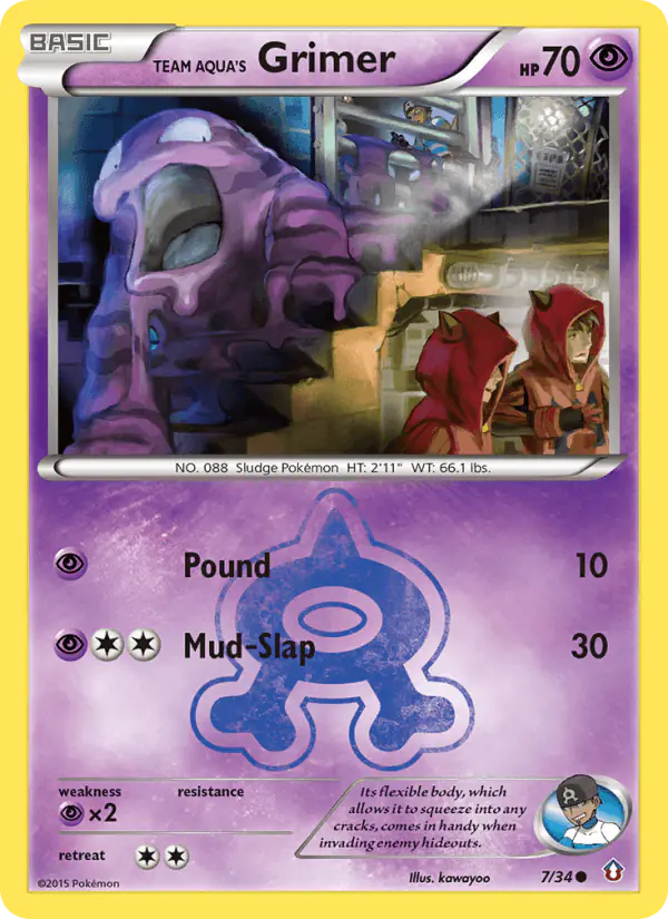 Carta Team Aqua's Grimer 7/34 de Double Crisis