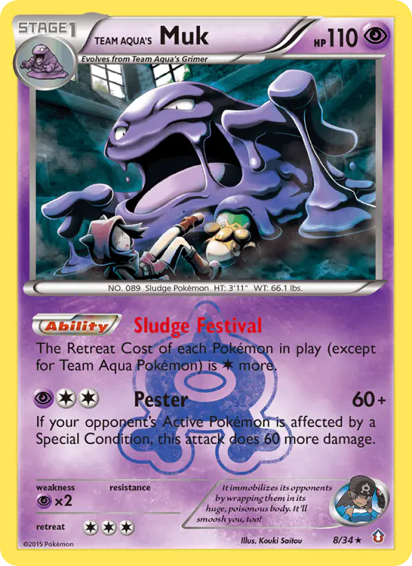 Carta Team Aqua's Muk 8/34 de Double Crisis