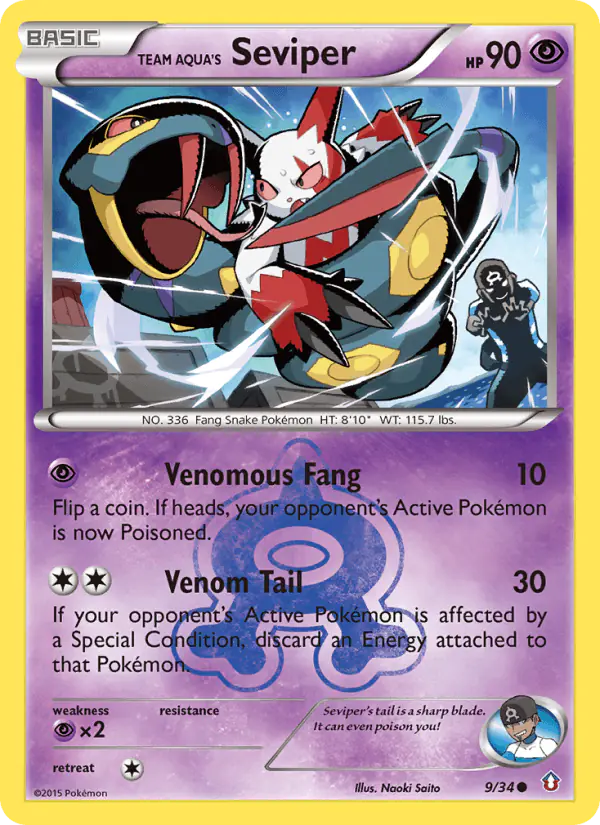 Carta Team Aqua's Seviper 9/34 de Double Crisis