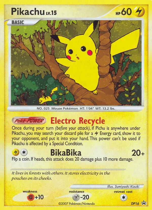 Carta Pikachu DP16 de DP Black Star Promos