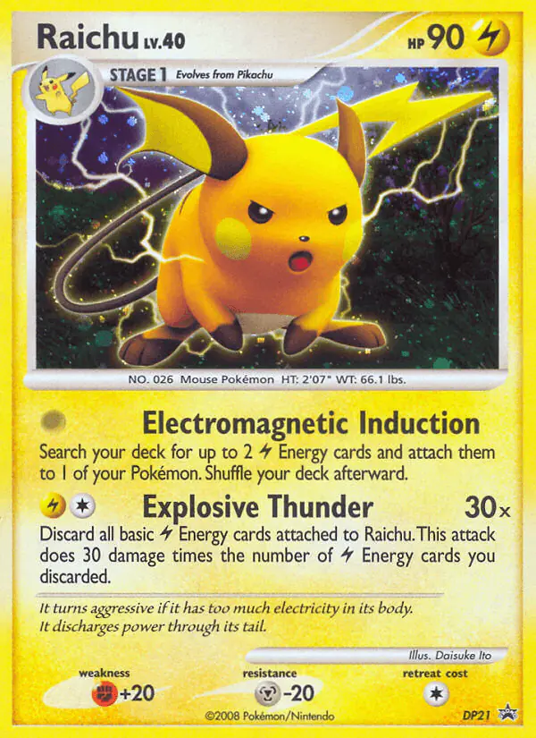 Carta Raichu DP21 de DP Black Star Promos