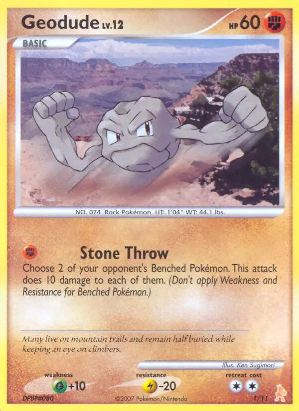 Carta Geodude 1/11 de DP trainer Kit (Lucario)