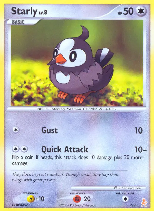Carta Starly 7/11 de DP trainer Kit (Lucario)