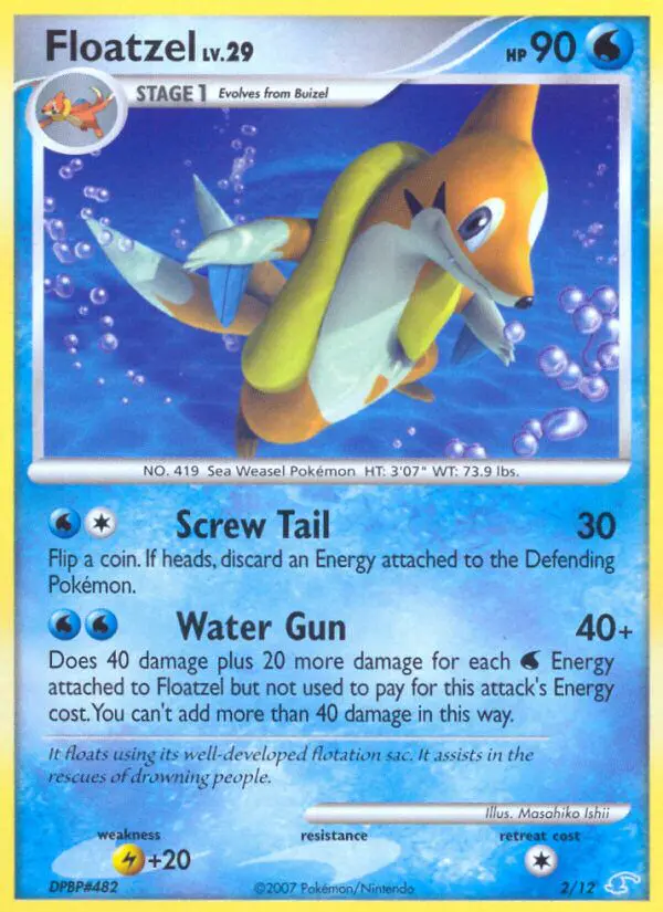 Carta Floatzel 2/12 de DP trainer Kit (Manaphy)