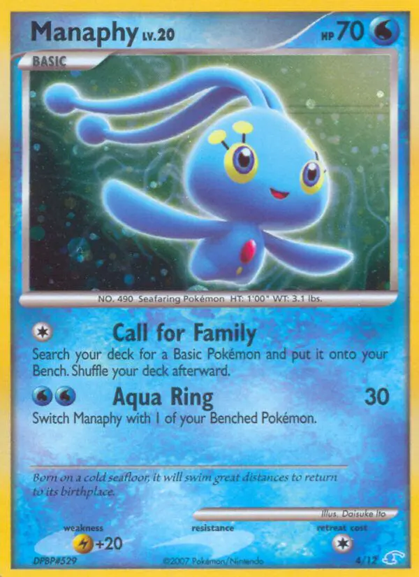 Carta Manaphy 4/12 de DP trainer Kit (Manaphy)