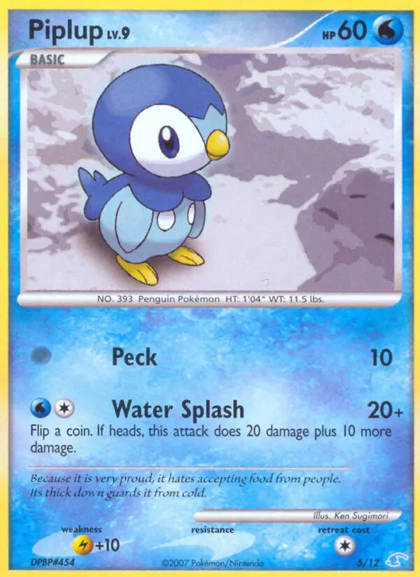Carta Piplup 5/12 de DP trainer Kit (Manaphy)
