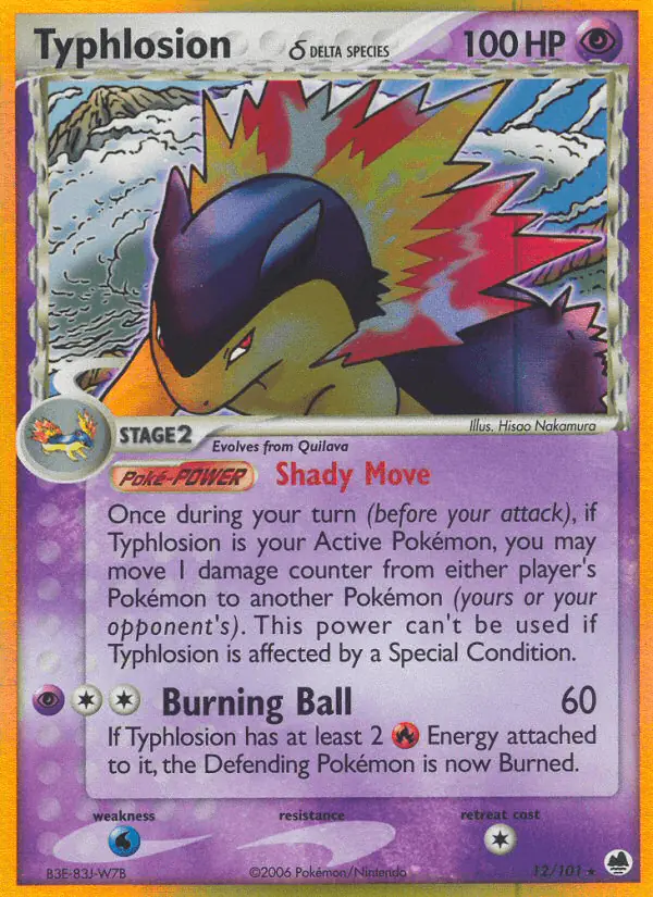 Carta Typhlosion δ 12/101 de Dragon Frontiers