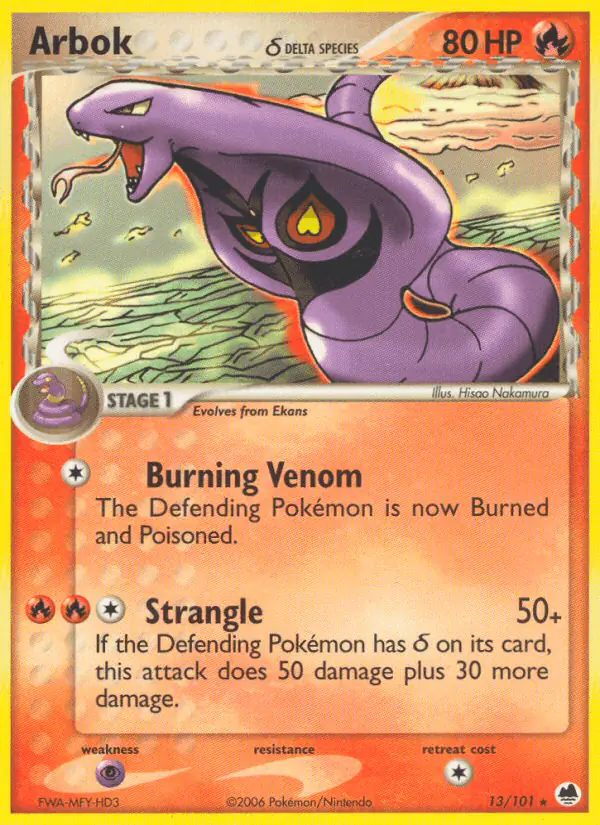 Carta Arbok δ 13/101 de Dragon Frontiers