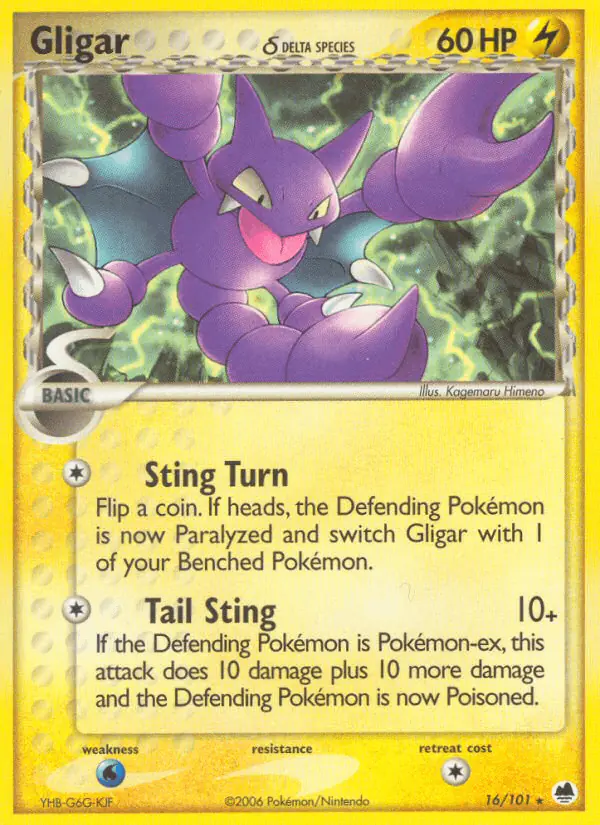 Carta Gligar δ 16/101 de Dragon Frontiers