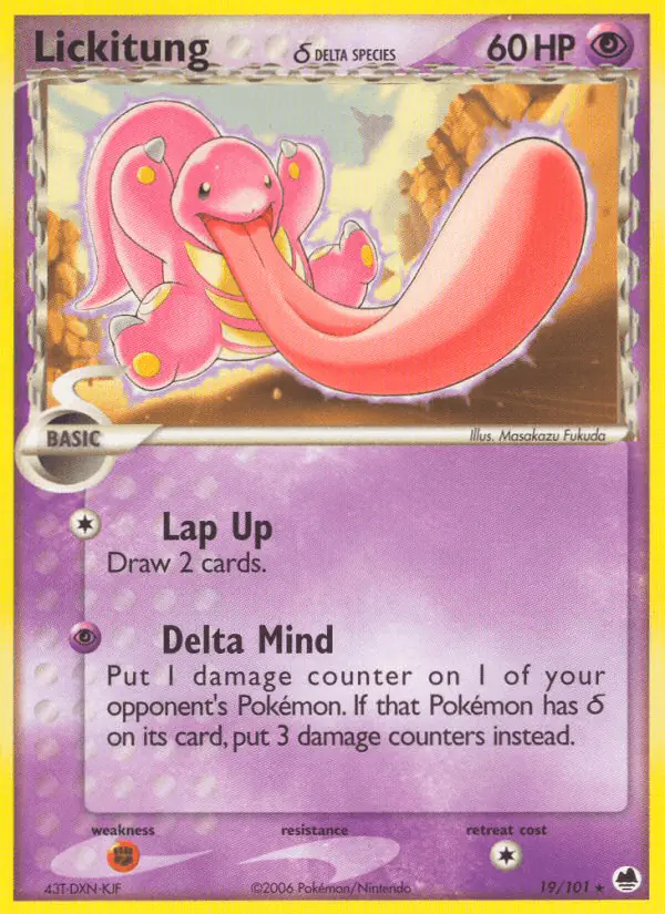 Carta Lickitung δ 19/101 de Dragon Frontiers