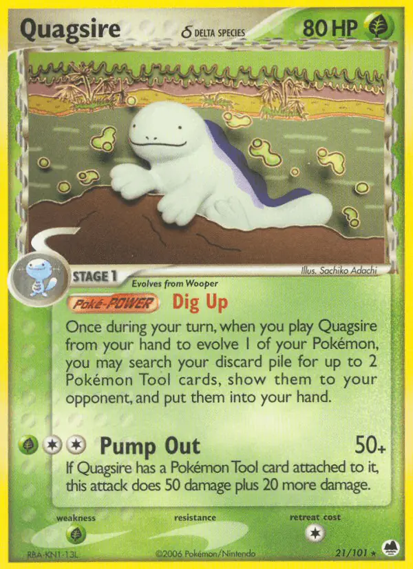 Carta Quagsire δ 21/101 de Dragon Frontiers