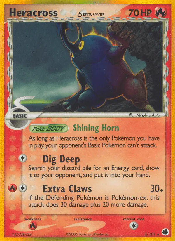 Carta Heracross δ 3/101 de Dragon Frontiers