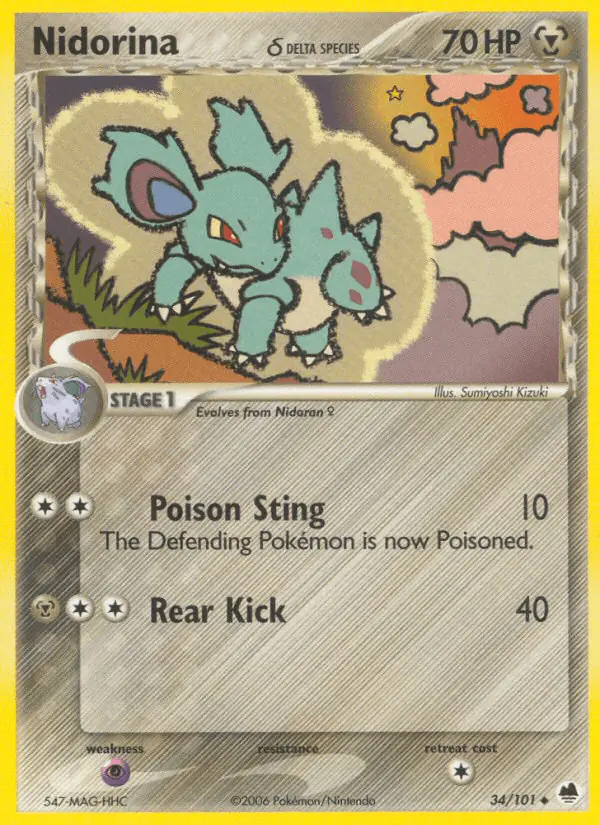 Carta Nidorina δ 34/101 de Dragon Frontiers