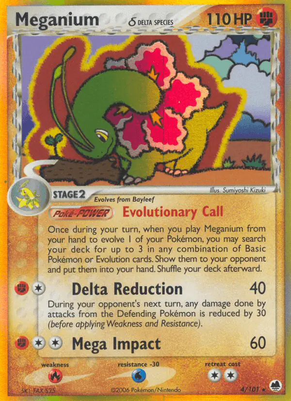 Carta Meganium δ 4/101 de Dragon Frontiers