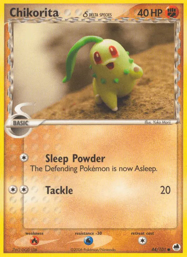Carta Chikorita δ 44/101 de Dragon Frontiers