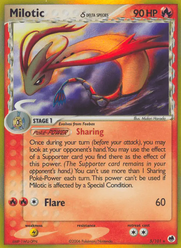 Carta Milotic δ 5/101 de Dragon Frontiers