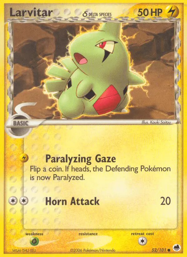 Carta Larvitar δ 52/101 de Dragon Frontiers