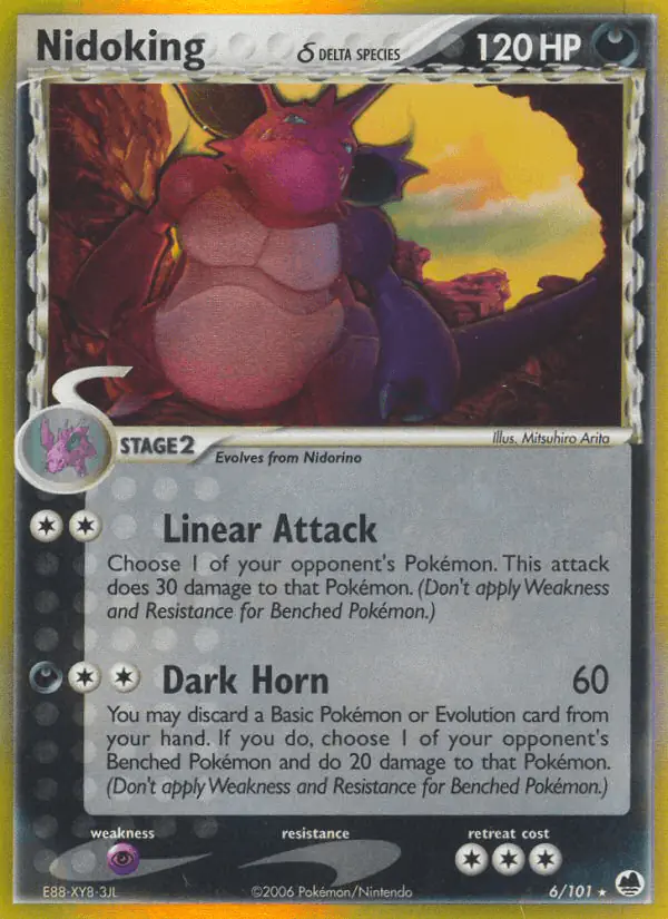 Carta Nidoking δ 6/101 de Dragon Frontiers
