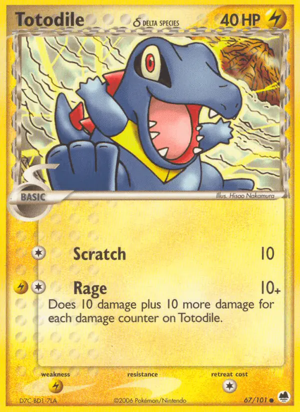 Carta Totodile δ 67/101 de Dragon Frontiers