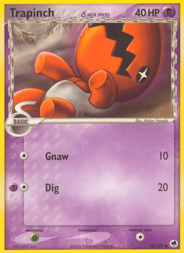 Carta Trapinch δ 68/101 de Dragon Frontiers