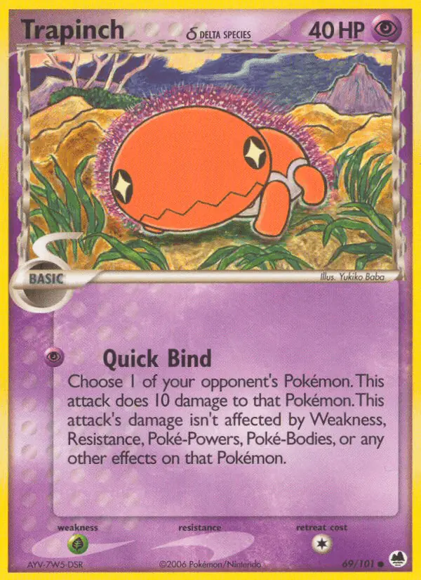 Carta Trapinch δ 69/101 de Dragon Frontiers