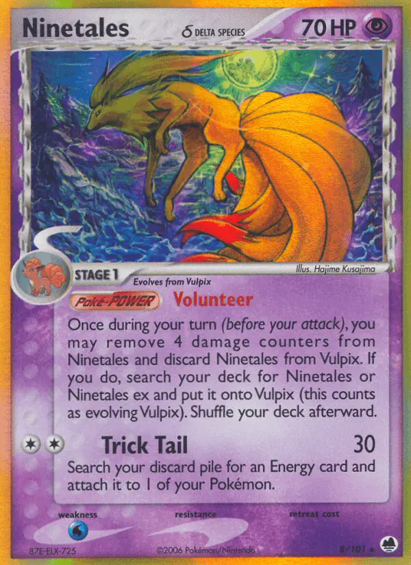 Carta Ninetales δ 8/101 de Dragon Frontiers