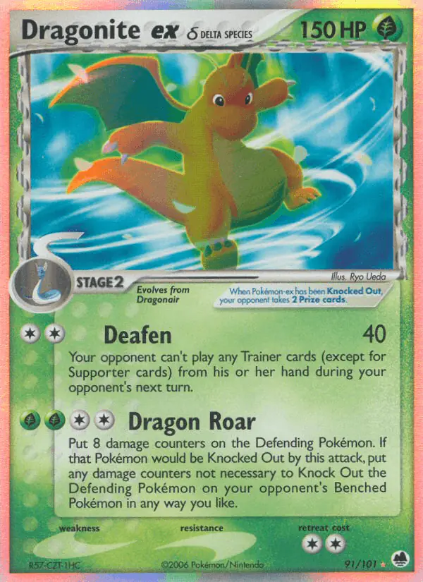 Carta Dragonite ex δ 91/101 de Dragon Frontiers
